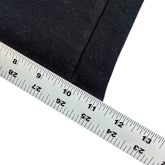 Yummy‎ Sweater Co Black Heather Ribbed Knit Flare Leg Yoga Pants, Medium - Picture 4 of 10